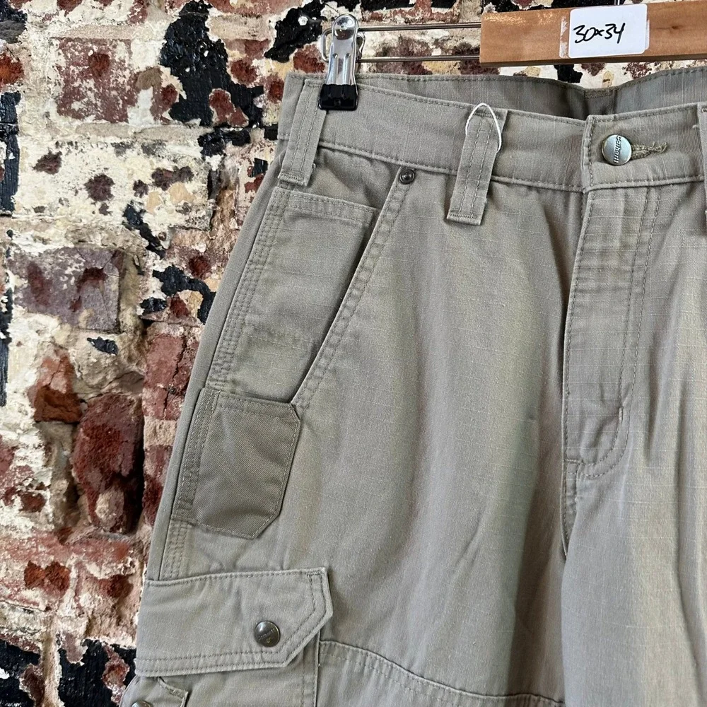 Carhartt B342 DES Cargo Pants Ripstop Workwear Men's Size 30x34 Desert